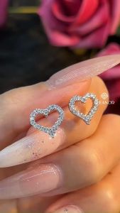 Dây chuyền bông tai nữ Eleanor Accessories bộ trang sức đính đá trái tim phụ kiện trang sức 8846