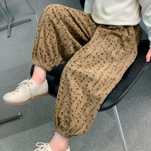 Girls Casual Floral Print Sweatpants Spring Autumn Korean Style Elastic Waist Long Pants Baby Fashionable Trousers for Kids