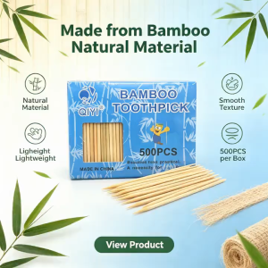 SCHKEY l 500 Pcs Bamboo Toothpicks Disposable Natural Wooden Tooth Picks for Home Restaurant