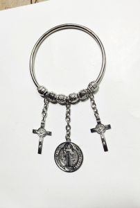 House Protector Twenty Peso Size Silver Miraculous Medallion of St. Benedict Protection Against Bad Element with Free Gift Pouch