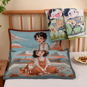Pure Cotton Flannel Latex Pillowcase for 30x50 Childrens Pillow 35x55 Medium Cartoon Student Pillowcase Breathable Sweat Absorbent