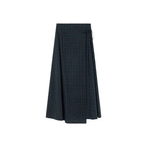 NIHAOKANONG | Chân Váy A-Line Cao Waist Vintage Check Patchwork