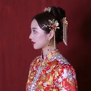O-New 7pcs Women Fashion Xiuhe Headwear Accessories Chinese Hanfu Bridal Hair Accessories Gift Set