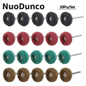 20Pcs Mini Drill Bit Nylon Abrasive Brush Wire Buffing Polishing Wheel Dremel Rotary Hand Tool Accessories Set Rust Remover