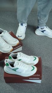 NAZREAL FOOTWEAR - Sepatu Sneakers Casual Pria Sepatu Sport Terbaru Dax White Grey