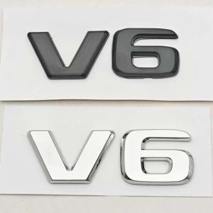 3D ABS Black Logo V6 V8 Leters Car Fender Side Sticker Emblem For Mercedes Menz AMG GT S500 GLE450 GLS450 E53 Accessories