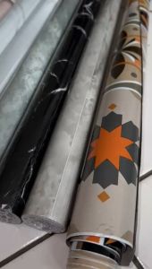 WD Paket Promo 60cm x 300cm (3 Meter) Sticker Dapur Anti Minyak Anti Panas Stiker Dinding Tembok Meja Tahan Panas Waterproff