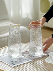 Glass Phnom Penh Vase Transparent Large Vase Decorative Desktop Vase Home Decoration
