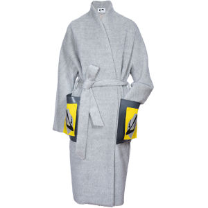 Color Block Alpaca Wool Teddy Coat Designer Outerwear Long Sleeve Straight Cut Style Luxury Feel Fashionable Commute Style