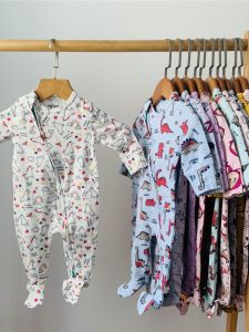 Four-Seasons Pure Cotton Baby Romper Suit Zipper Style Thin Climbing Clothes Air Conditioner Suit Baby Sleepwear Spring Summer Autumn Winter