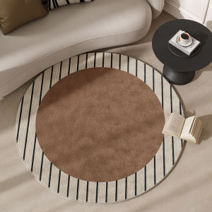 Thảm Tròn Kiểu Mỹ Trang Trí Nội Thất Trong Nhà Chất Liệu Polyester Dùng Cho Phòng Khách Bàn Cà Phê Phòng Ngủ Cạnh Giường - Chống Thấm Chống Phai Màu