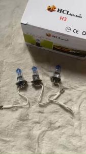 COMBO 10 bóng đèn pha ô tô bóng H3-HCL đầu xanh siêu sáng. Điện 12v và 24v