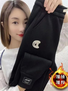 กางเกงวอร์มกีฬาขากว้างทรงหลวมสำหรับผู้หญิง กางเกงขายาวทรงฮาราจูกุ ทรงหลวม กางเกงขายาวทรงลำลองสำหรับผู้หญิง