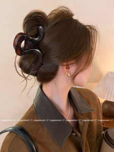 Large Size Leopard Print Geometric Hair Claw for Women Shiny High-End Feeling Shark Clamp New 2025 Back of Head Hair Clip Hair Accessories