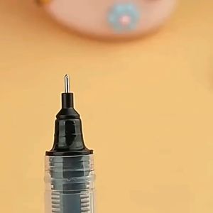 Bút Mực Nước Bút Gel Ngòi Kim 0.5mm Vỏ Trong Suốt Có Vạch - Bút Bi Nước Viết Mượt Khô Nhanh Mực Đen/ Đỏ/ Xanh Tiện Lợi