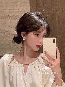 Pianist | Highlight Pearl New Fashionable Niche Design Simple S925 Sterling Silver Earrings