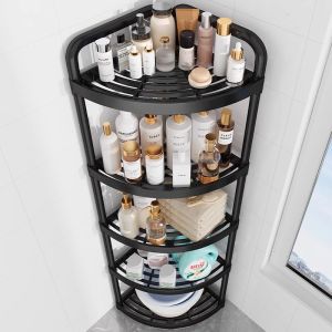 gumahus | Floor-standing Bathroom Triangle Shelf Space-saving Toilet Corner Storage Rack