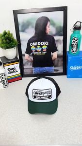 Omidoki Topi Jaring Pria Distro Hijau Putih Hitam Trucker Hat