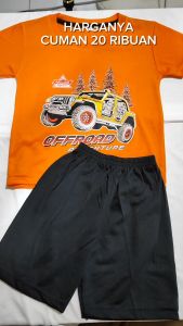 Baju Kaos Distro Harian Setelan Anak Laki Laki Motif Truk Big Backhoe Keren 1 - 10 Tahun - Code8.id