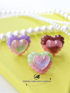 Original Design Romantic Love Goddess Series Ring Color Gradient Sandflowing Heart Cute Sweet Simple Small Audience Womens Ring