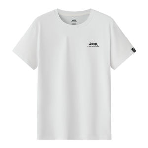 Jeep | Jeep Outdoor White T-shirt Loose Short Sleeve Round Neck Mens Summer Casual Shirt Polyester Fiber Cotton Blend Spring Autumn Winter