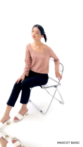 MASCOT Atasan Top Rajut Wanita Kaos Knit Lengan Panjang Premium