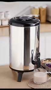 ⭐SG Stock⭐Stainless Steel Milk Tea Bucket Hot & Cold insulated container Drink Bucket for Milk Tea Bubble Tea Coffee