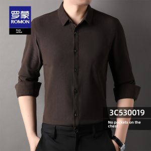 Lormen Mens Long Sleeve Corduroy Shirt Thickened Flannel Business Casual Shirt Easy Care Standard Fit Fashion Urban Style