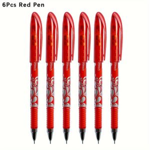MROOFUL | 6pcs 0.5mm Erasable Gel Pen Set 6 Colors Ink Writing Gel Pens Refills Rods Washable Handle for School Office Stationery Supplies