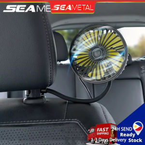 SEAMETAL 360 Degree All-Round Adjustable Car Air Cooling Dual Head Car Fan Low Noise 3-speed Adjustabl Car Seat Back Fan