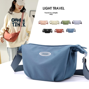 Spring Summer New Nylon Crossbody Bag for Women Casual Dumpling Bag Lightweight Small Underarm Bag Simple Single Shoulder Canvas Bag