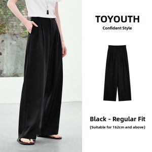 Toyouth | Vertical Drape Anti-Wrinkle Slim Fit Wide Leg Pants