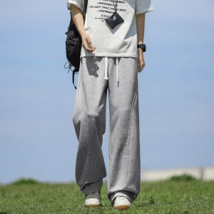 American Style Straight Leg Casual Pants Mens Loose Long Leg Effect White Grey Autumn Teenager Feeling Wear Comfortable