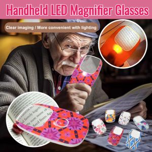 Handheld LED Magnifying Glass 5X Battery Illuminated Magnifying Glass Newspaper Reading Watch Electronics Repair Tool