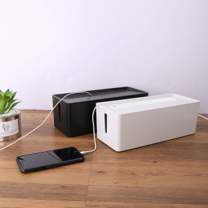 Deli 8906 Separate Socket Storage Box Power Cable Organizer Computer Cord Cover Box Home Organization Wire Storage Container