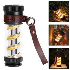 New LED outdoor camping night light USB rechargeable LED flashlight camping handheld work night light with stepless dimming and waterproof outdoor lighting function