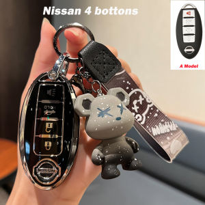 4 ปุ่ม เหมาะสำหรับ NISSAN พวงกุญแจ Nissan Teana\Almera\X-Trail\Sylphy เคสกุญแจ Nissan อุปกรณ์เสริม Nissan ซองใส่กุญแจรถ กุญแจ Nissan พวงกุญแจ NISSAN
