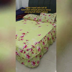 3 in 1 Set Queen King Size Ropol Cadar Bedsheet Cadar Pengantin Puteri Cadar Murah (TC)
