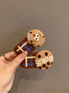 Felt Hair Clips Fun Cookie Shape Side Hair Clips Womens Fashion Accessories Cute Hair Grooming Clips Korean Style Hair Accessories