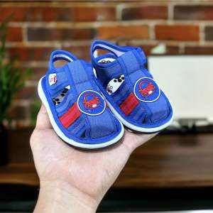 Dép Tập Đi Oto Dạ Quang Có Kèn Size 19-24 Chất Vải Kaki Đế Cao Su Chống Trượt Đường May chắc Chắn Mũi Hở Thoáng Khí.