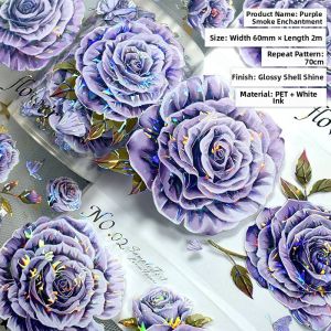 Gothic Style Dark Purple Rose Retro Decoration Tape