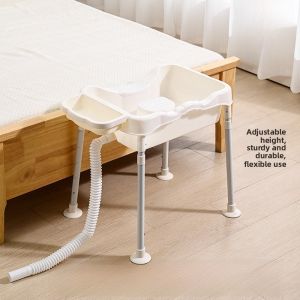 Adjustable Electric Heated Bath Basin for Bedridden Elderly And Pregnant Women Rectangular Plastic Hair Washing Basin Home Use