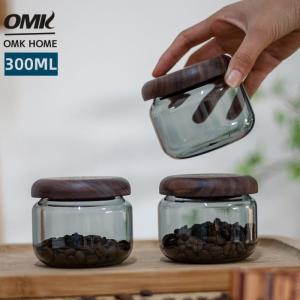OMK Japanese style food storage container sealed tanks airtight coffee bean storage containers tea storage tanks food storage container set glass jar air tight glass jar container glass jar with bamboo lid