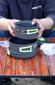 Bộ nồi nấu ăn dã ngoại siêu nước chảo nồi gấp gọn siêu nhẹ  bồ nồi du lịch camping dành cho 2-3 người siêu tiện lợi