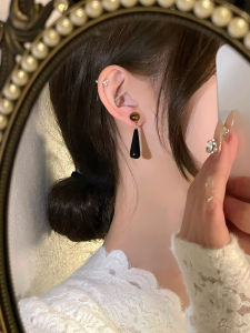 Jiangnan Beauty ~ New Chinese Style Retro Gentle Tigereye Black Earrings National Style New Arrival Trendy Niche Style Classy Earrings
