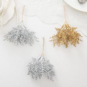 Artificial Plant White Mini Pine Pick Christmas Tree Fillers Outdoor Wedding Garden Holiday Home Table Scrapbook DIY Decorations