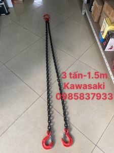 [Freeship + quà tặng19k] Dây xích cẩu 2 sợi 3 tấn 1.5 m Kawasaki Nhật tại Máy NTT dùng móc buộc cẩu kéo an toàn hiệu quả bảo hành dài hạn