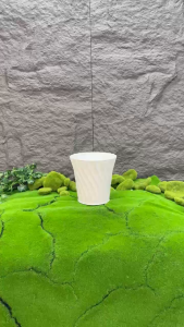 Bộ 05 chậu khía xoắn 13x13x9cm màu trắng trồng hoa size nhỏ  nhựa dày đẹp