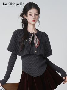 La Chapelle | Women Knitted Sweater Cape Two-Piece Set