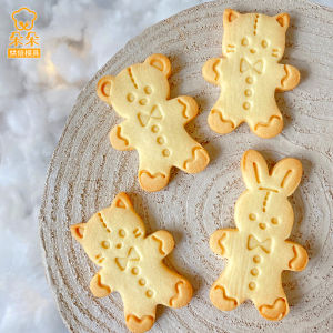 Halloween Cartoon Cookie Cutter Home Use Press Type 3D Rabbit Bear Cat Baking Tools Kitchen Utensils DIY Baking Mold